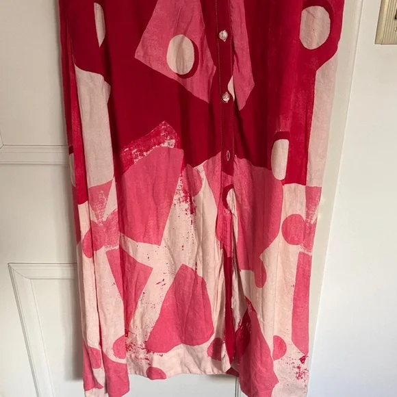 Anthropologie Maeve The Mona Linen Shirt Maxi Dress SZ M - Picture 6 of 13